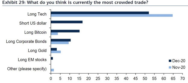 Bitcoin among the most crowded trades in fund manager survey