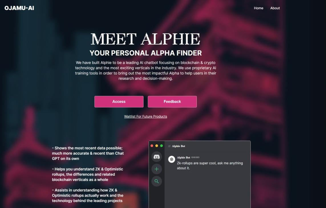  alphie blockchain integrated chatgpt ojamu latest launch 