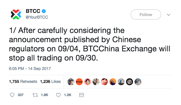 BTCChina suspends bitcoin trading