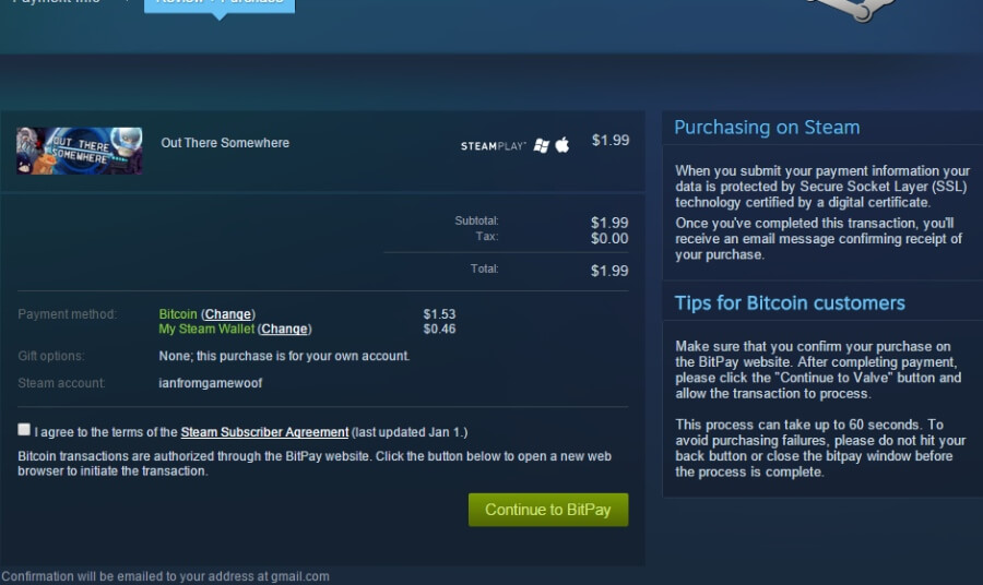 how to use bitcoin to buy stuff on steam