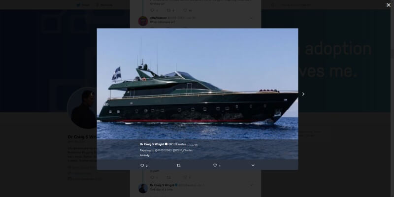 Is this Craig Wright's Yacht?