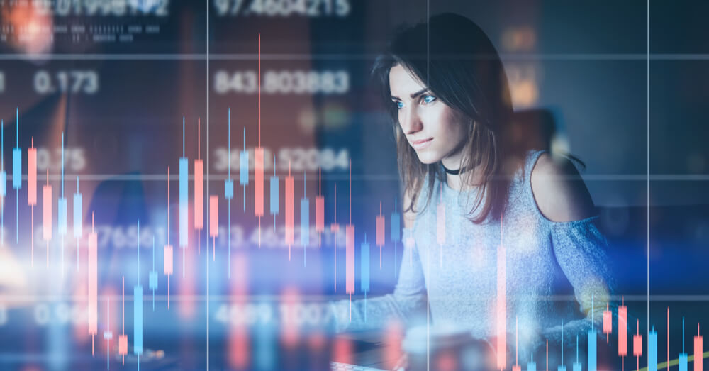 Trader at desk