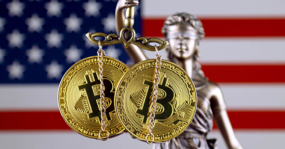 Lady Justice holding Bitcoin