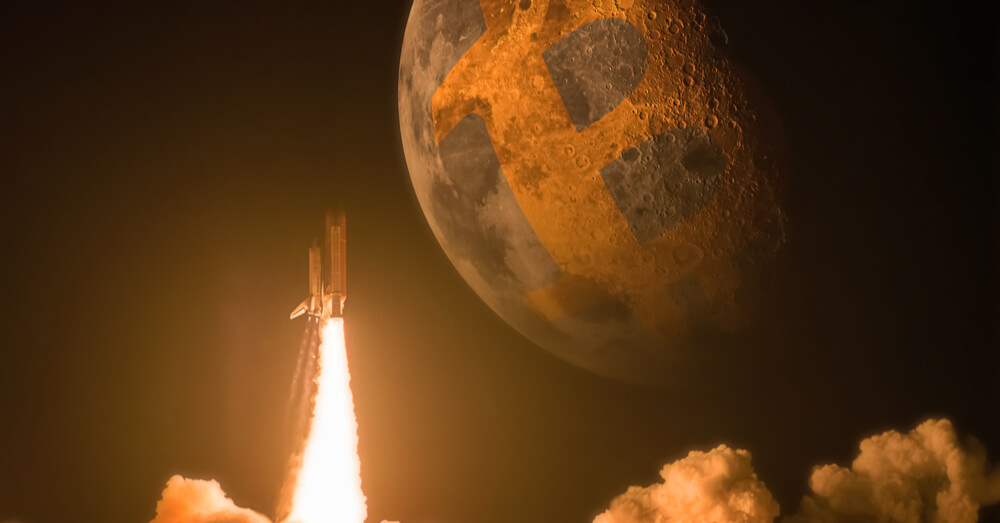 Bitcoin launching into the sky