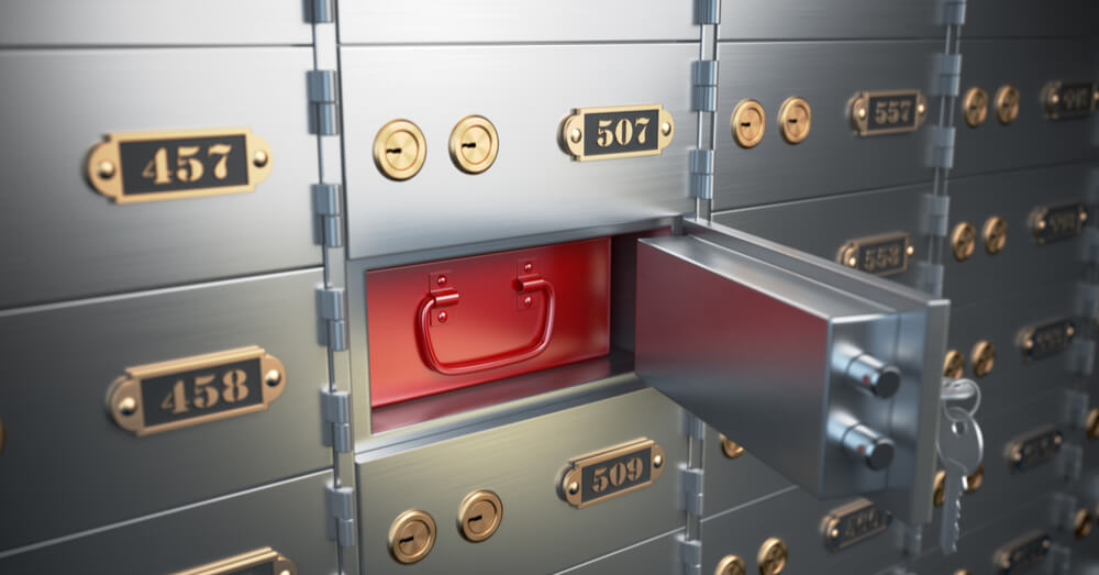 A deposit box opening