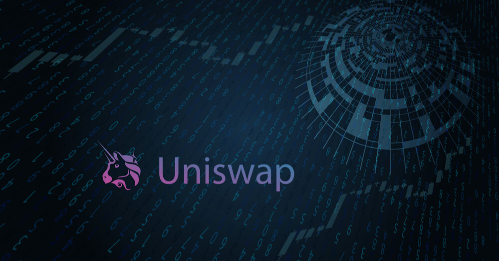 An image of Uniswap symbol on a chart background