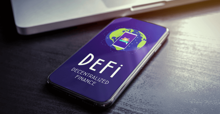 Image of DeFi on a smartphone