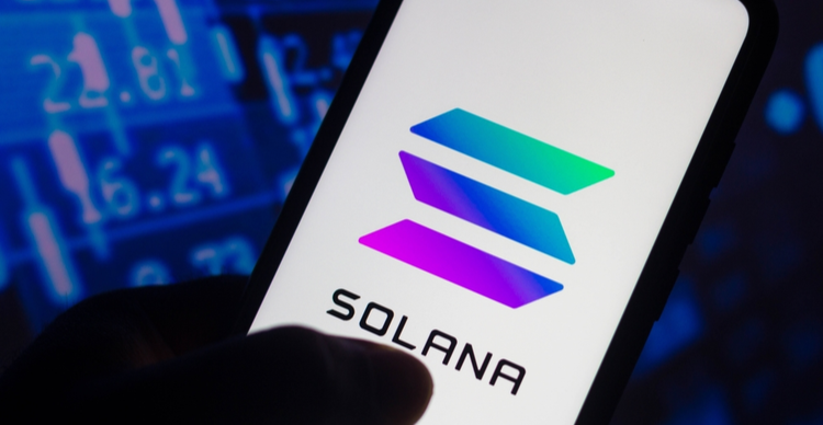 A mobile phone with Solana on it