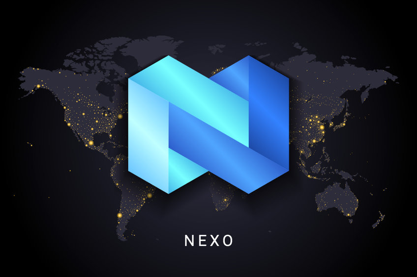 Nexo Exchange Logo on a global background