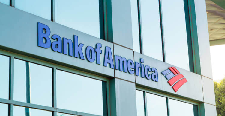 Entree van het Bank of America gebouw in Los Angeles