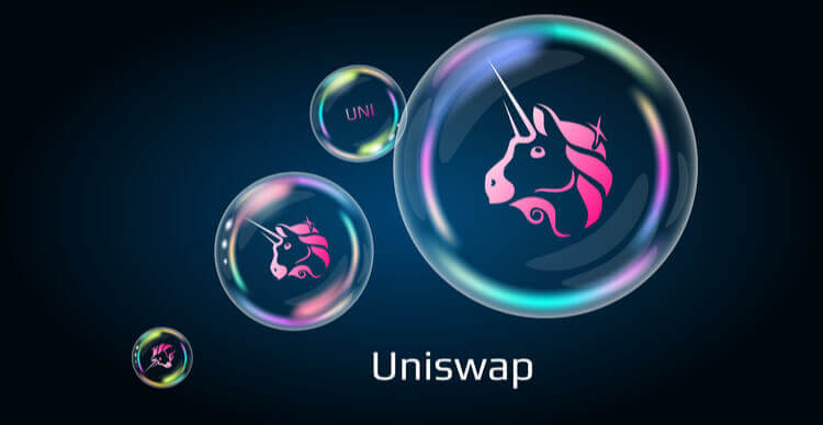 Het symbol van het Uniswap token