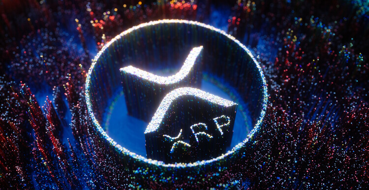 Digitale kunst van het XRP logo