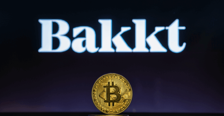 Een Bitcoin met Bakkt op de achtergrond geschreven