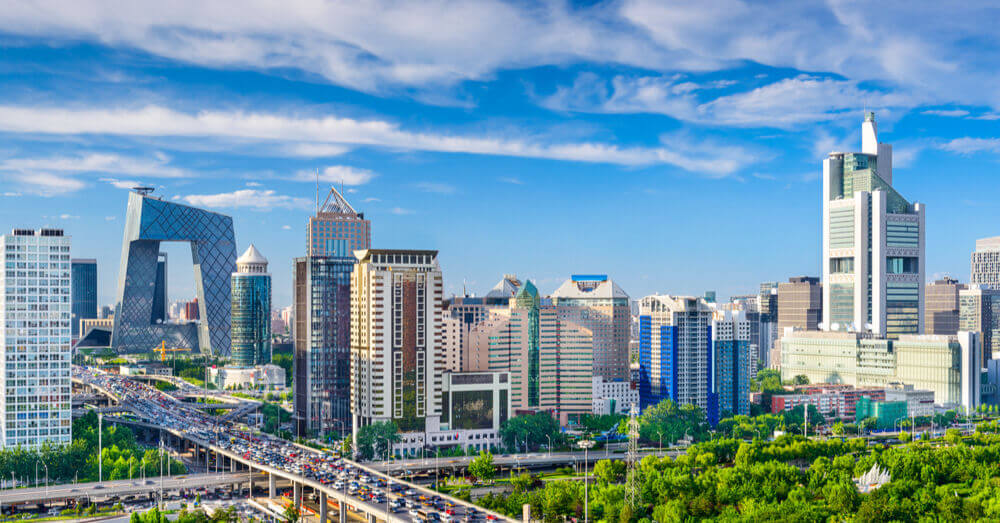 Een luchtfoto van Beijing in China