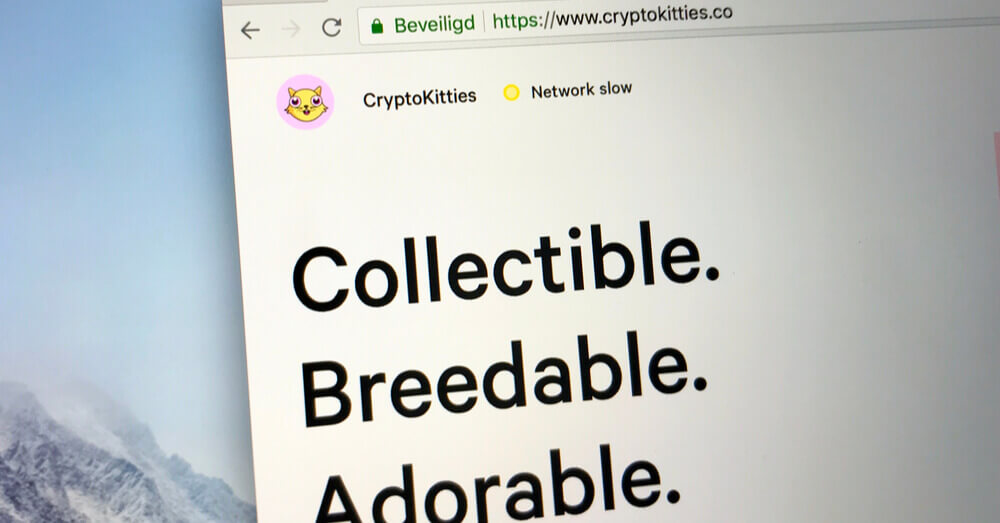 Een foto van de CryptoKitties website