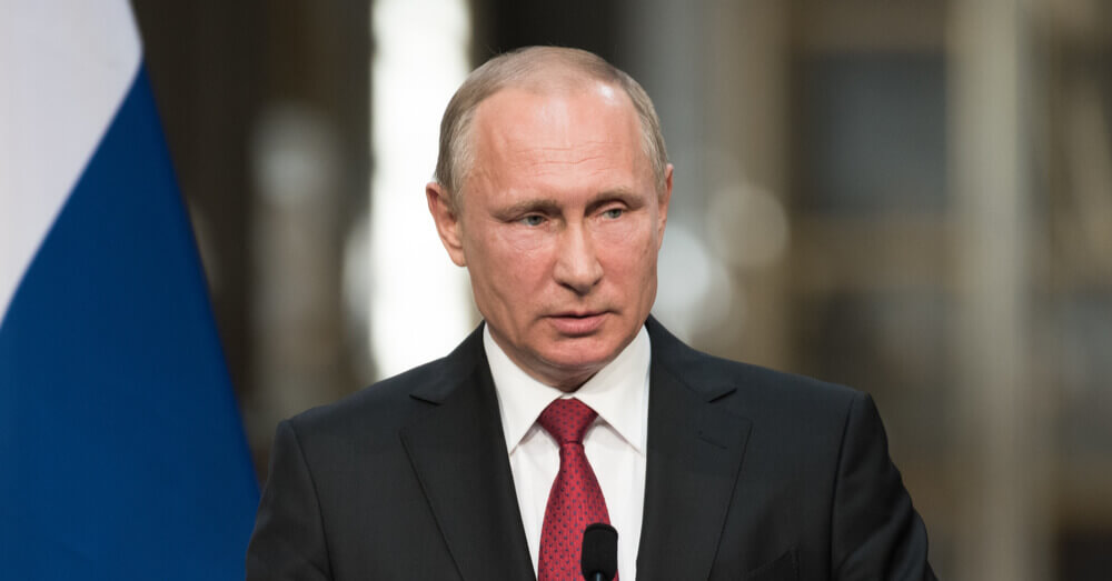 Foto van Vladimir Putin, de president van Rusland