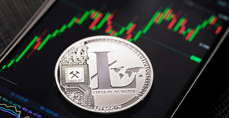 Litecoin en een handelsgrafiek