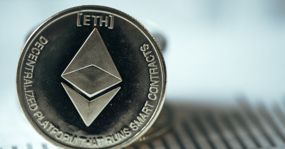 Een foto van de Ethereum coin