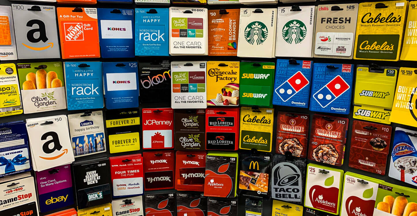 Giftcards in een winkel