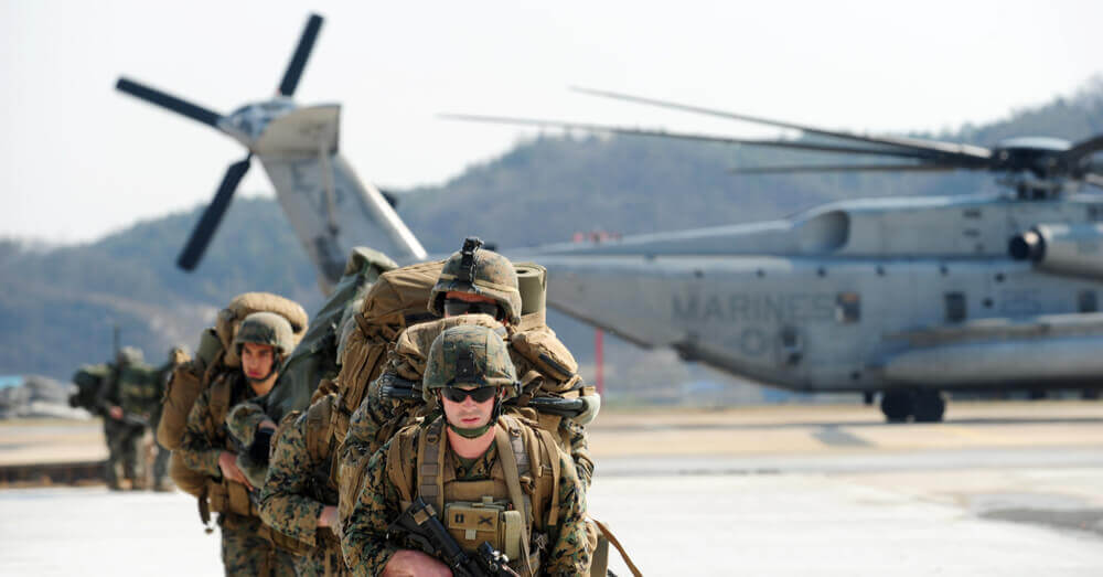 Foto van Amerikaanse mariniers in Zuid-Kore