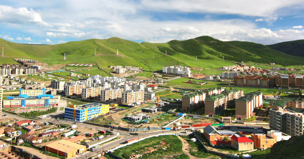 Een panoramisch zicht op Ulaanbaatar in Mongolië