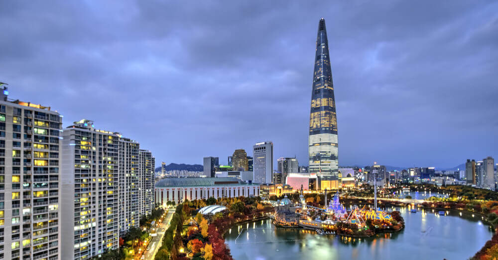 Foto van het hoogste gebouw in Seoul, Zuid-Korea