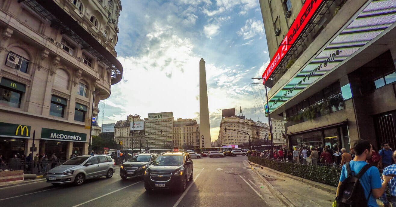 De binnenstad van Buenos Aires in Argentina