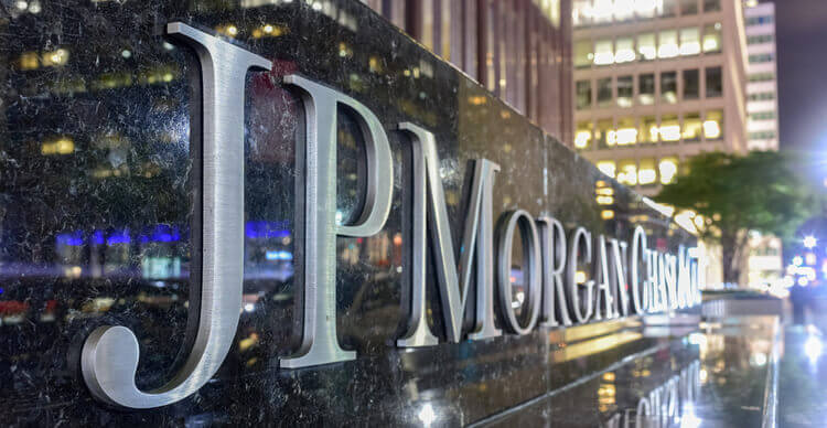 Foto van het kantoorgebouw van JP Morgan in New York City