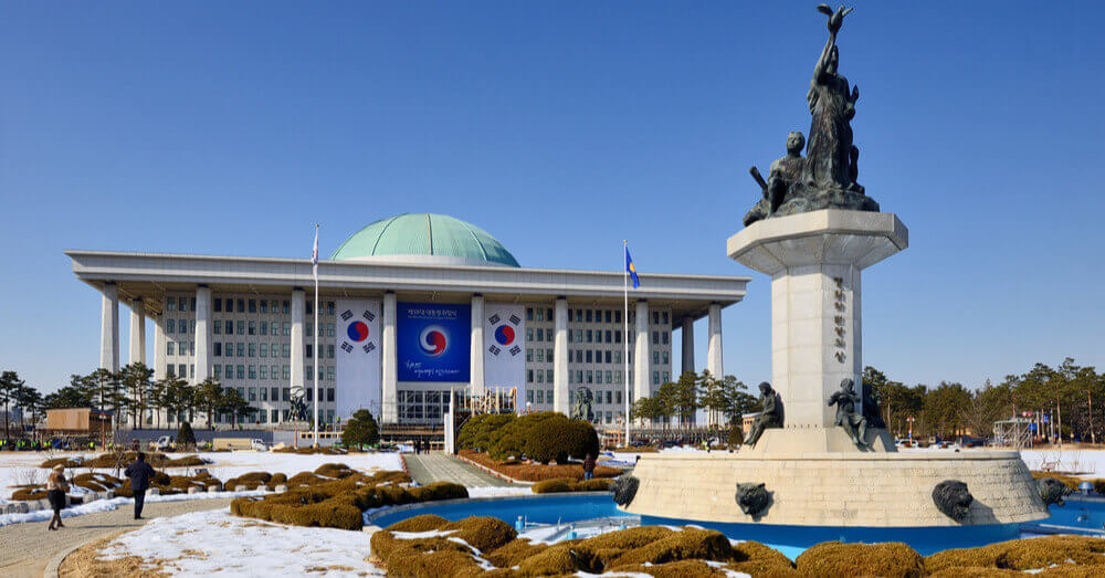 De National Assembly Building in Seoul.