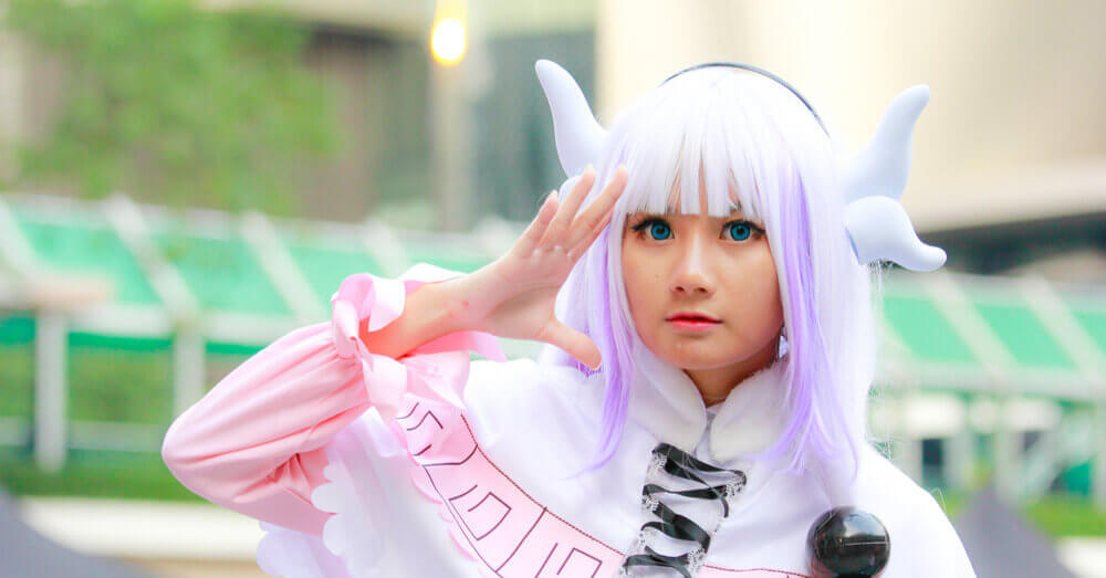 Foto van een anime fan in cosplay outfit