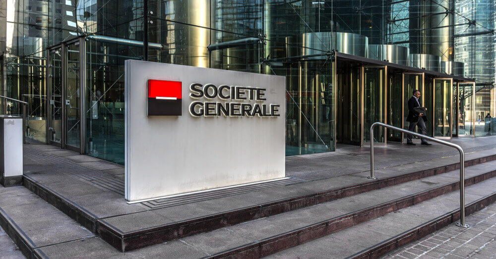 Foto van het hoofdkantoor van Societe Generale in Parijs