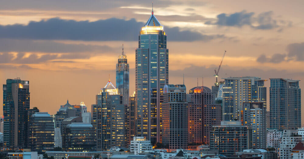 Het stadsgezicht van Bangkok