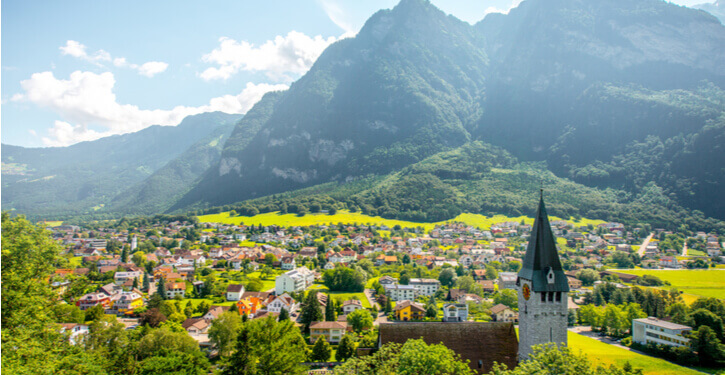 Foto van een dorp in Liechtenstein