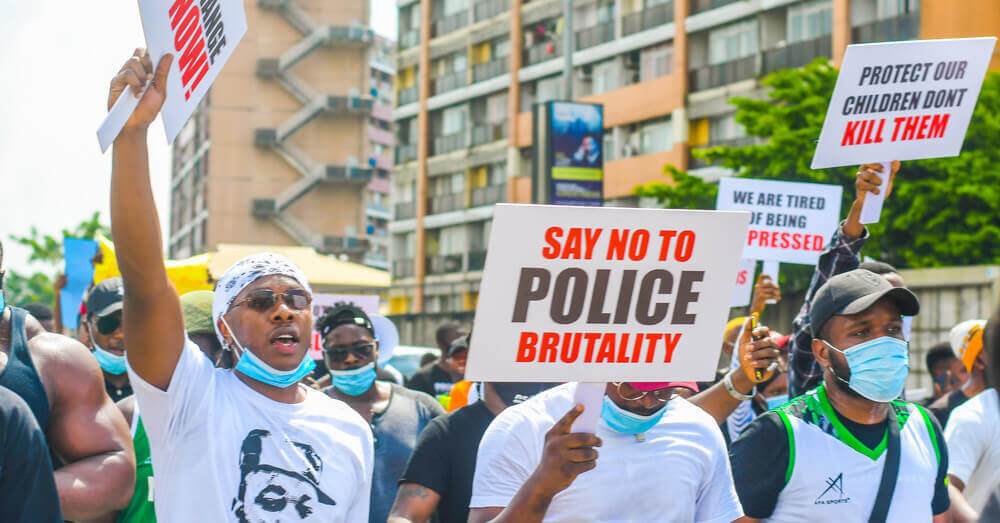 Foto van End SARS demonstranten