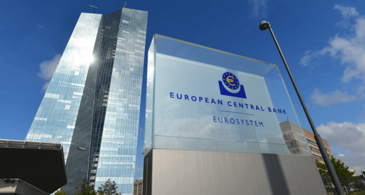 Het ECB gebouw in Frankfurt, Duitsland