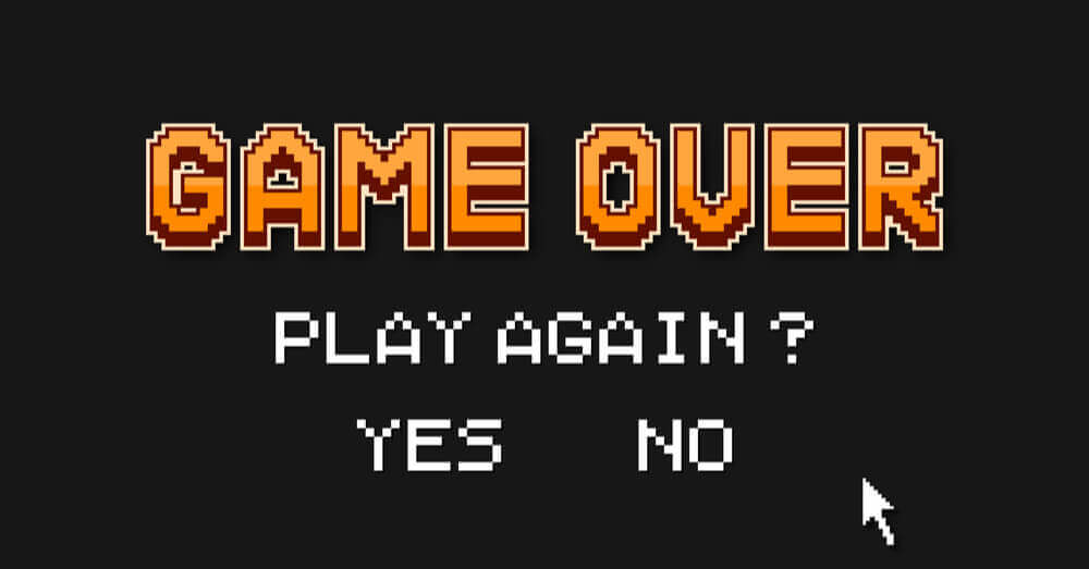 Inscription « game over » sur l'écran d’un jeu vidéo