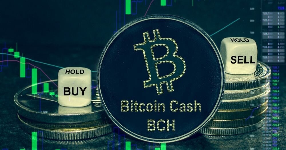 Image du coin BCH avec des bougies vertes