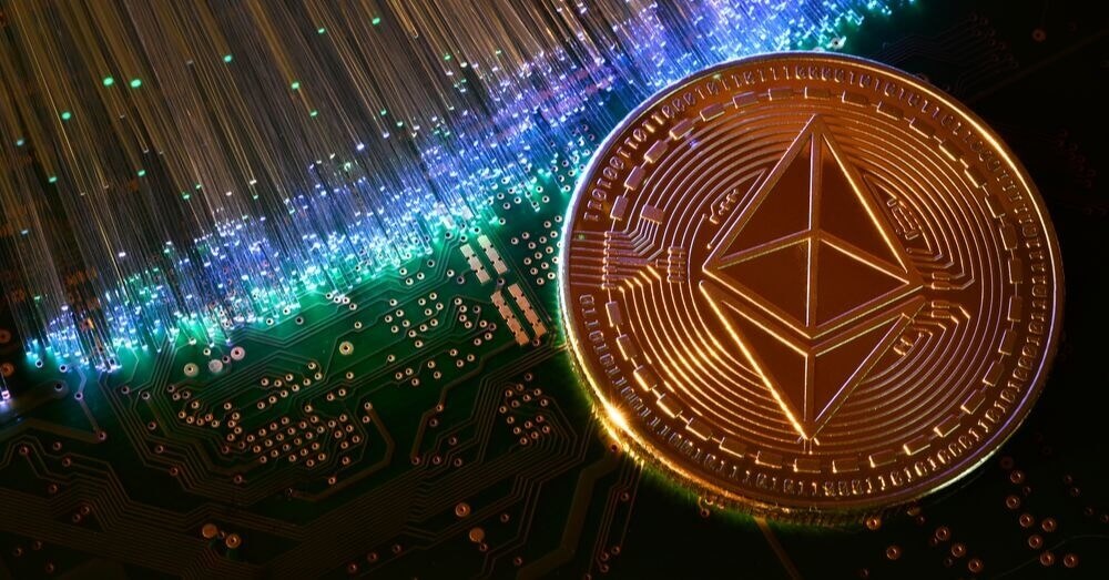 Le symbole de la crypto-monnaie et le coin pour Ethereum