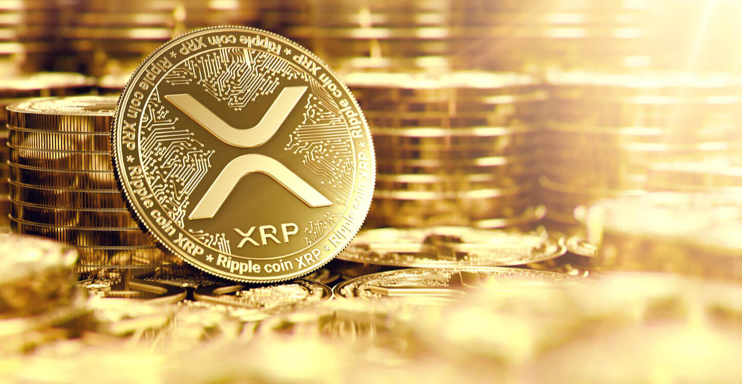 Une image du coin XRP sur un fond flou