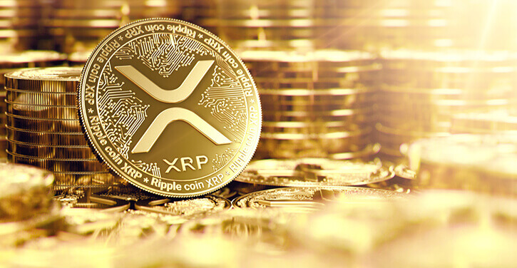 Une image de coins XRP empilés