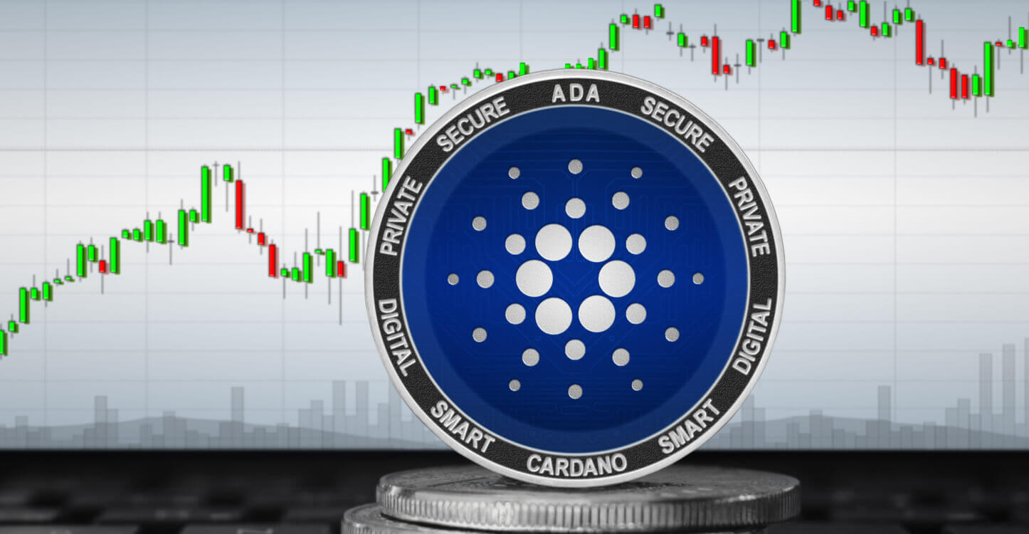 Image de Cardano sur un fond de graphique de trading