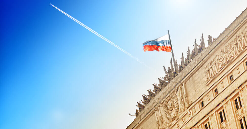 Le drapeau russe à Moscou