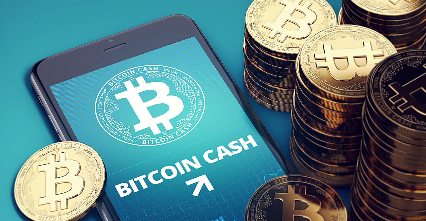 Smartphone avec graphique de croissance de Bitcoin Cash