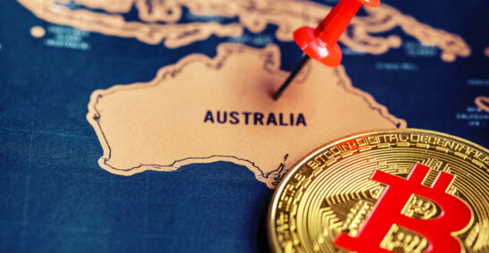 Image de Bitcoin sur la carte de l'Australie