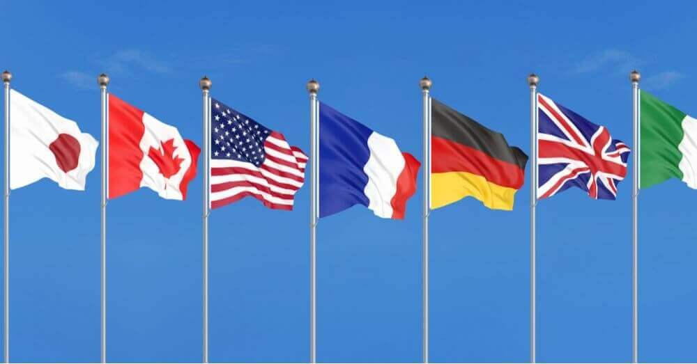 Image des drapeaux du G7