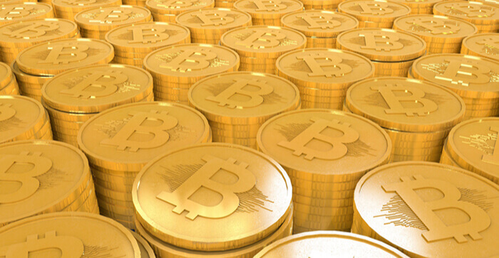 Piles de Bitcoins en 3D