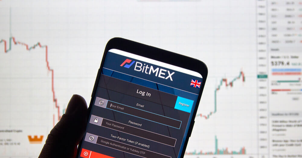 La page d’accueil de Bitmex. Source : Shutterstock