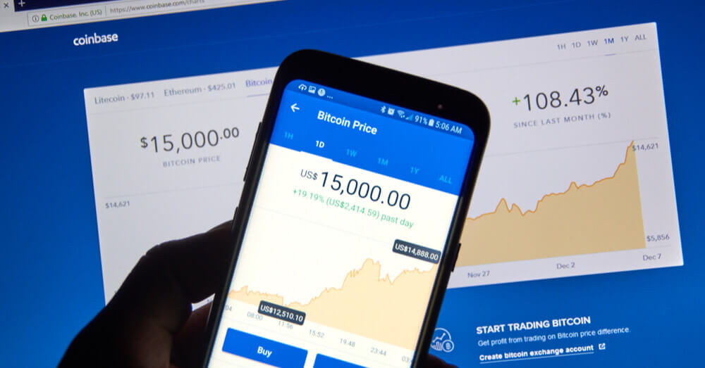 Application mobile et site web de Coinbase