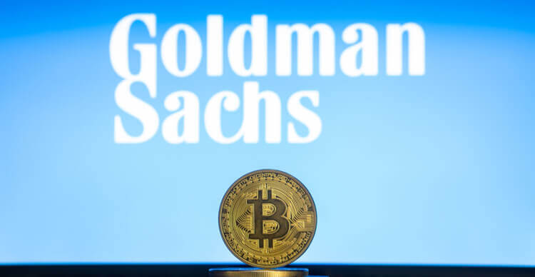 Image de Bitcoin devant Goldman Sachs