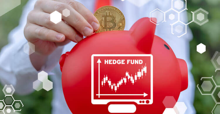 Image du Bitcoin dans une tirelire de hedge fund